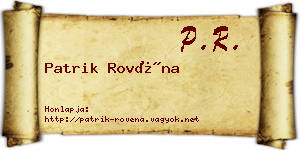 Patrik Rovéna névjegykártya
